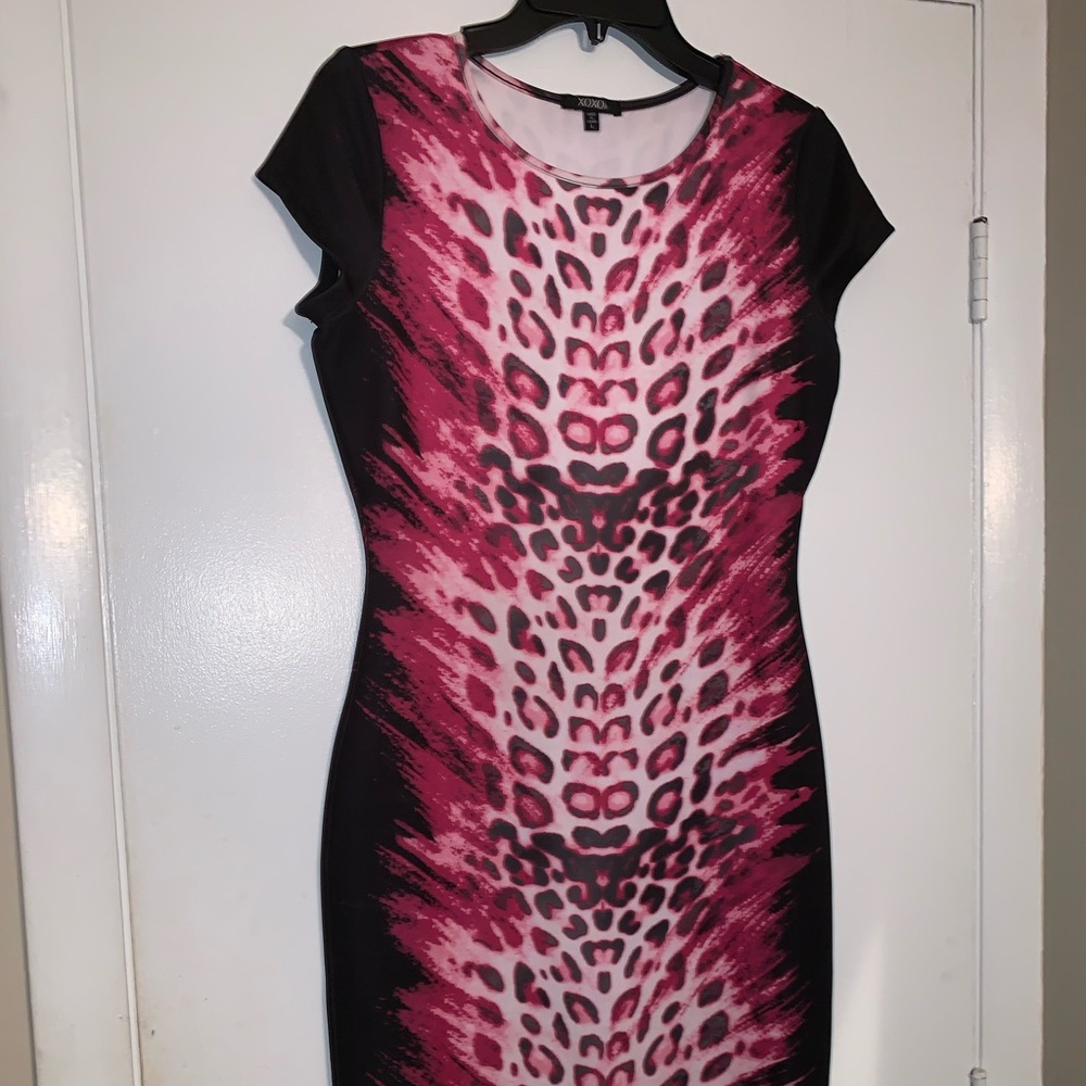 Purple cheetah print dress